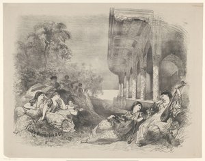 Scene from a Play with Eastern Women by Charles Rochussen