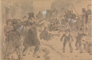 Street Scene by Charles Samuel Keene