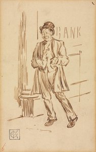 Study of a Drunken Man Passing a Bank by Charles Samuel Keene