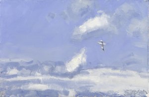 Gannet & Clouds, 2016 by Charles Simpson