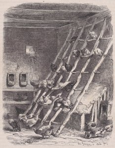 Visit to a Farm - The Roost, from Le Magasin Pittoresque, ca. 1852