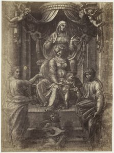 Photoreproduction of a Drawing by Raphael, Anna, Mary and Christ