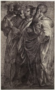 Photoreproduction of a drawing by Raphael, six wise men