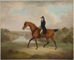 William Yates, Esq., of Springside, on his favourite roadster by Charles Towne