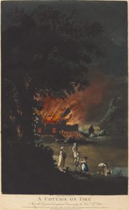 A Cottage on Fire by Charles Turner