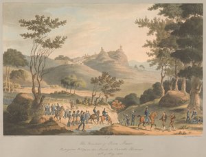 No. 9 The Frontier of Pina Macor. Portuguese Troops on the March to Costello Branco, 18th May 1811 by Charles Turner