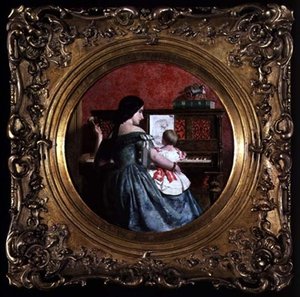 The First Piano Lesson by Charles West (attr. to) Cope