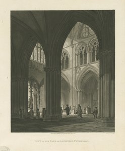 Interior of Lichfield Cathedral - Nave (engraving) by Charles Wild