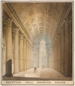 Interior view of the Egyptian Hall, Mansion House, City of London by Charles Wild