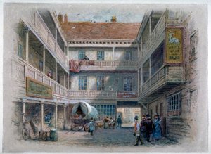 Courtyard of the White Hart Inn, Borough High Street, Southwark, London by Charles Wilkinson