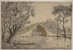 Bridge in Summer Palace, Peking by Charles William Bartlett