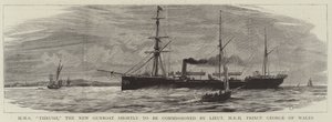 HMS Thrush, the New Gunboat Shortly to be Commissioned by Lieutenant HRH Prince George of Wales by Charles William Wyllie