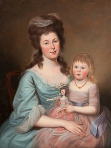 Peggy Sanderson Hughes and Her Daughter, c.1788-89 by Charles Willson Peale