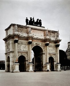 View of the Arc de Triomphe du Carrousel realized by Pierre Francois Leonard Fontaine and Charles Percier in Paris (Louvre) by Charles and Fontaine Pierre Percier