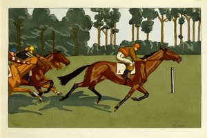 A set of four prints - Longchamps and other races by Charlotte Ancelin