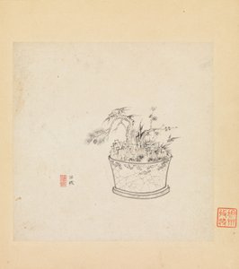 Miscellaneous Studies, one leaf dated 1619 by Chen Hongshou