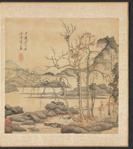 Paintings after Ancient Masters: Daoist and Crane in Autumn Landscape by Chen Hongshou