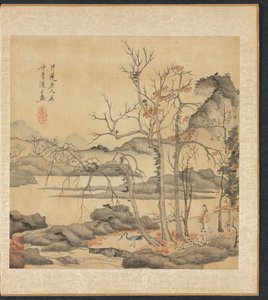 Daoist and Crane in Autumn Landscape by Chen Hongshou