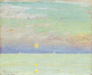 Moonrise at Sunset, Cape Ann by Childe Frederick Hassam