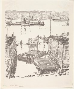 North River by Childe Frederick Hassam