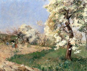 Pear Blossoms, Villiers-de-Bel by Childe Frederick Hassam