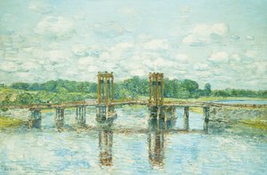 The Toll Bridge, New Hampshire, Near Exeter by Childe Frederick Hassam