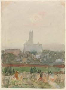 Canterbury Cathedral recto by Childe Hassam