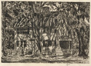 The Lion Gardner House, Easthampton by Childe Hassam