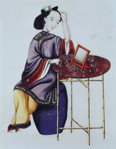 A Chinese Woman Arranging Her Hair by Chinese School