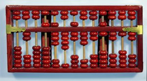 Abacus with the numbers 0205847326212