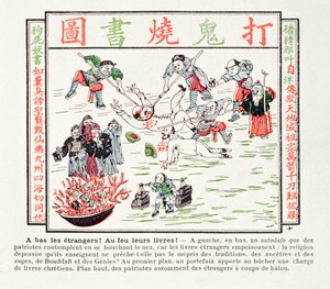 Burning the poisonous Christian books which despise our traditions, our ancestors, the wisdom of our sages and the Buddha, 1891