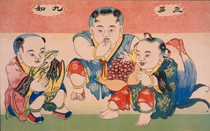 Children eating fruit