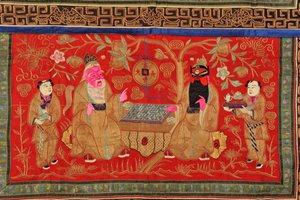 Chinese altar cloth by Chinese School