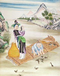 Chinese using cormorants to catch fish
