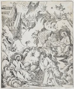 Christ in the Wilderness (Plate from Giulio Alenis Tianzhu jiangsheng zhuxiang jingjie) by Chinese School