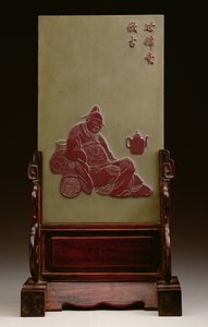 Desk screen depicting a drunken scholar, probably Tao Yuan-ming