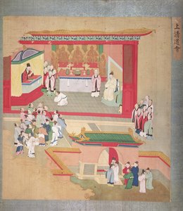 Emperor Hui Tsung Practising with the Buddhist Sect Tao-See, from a History of the Emperors of China