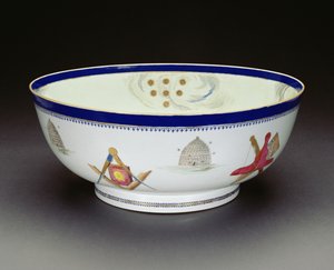 Famille Rose Export Masonic Bowl, Qianlong period, 1736-95
