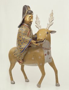Figure of an immortal riding a deer by Chinese School