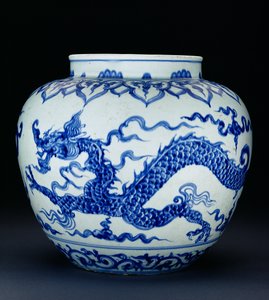 Globular Jar Painted with a Dragon