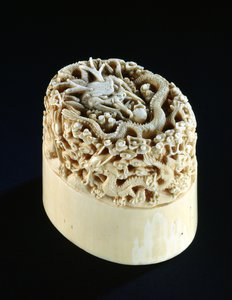 Imperial Seal with a Dragon Guarding a Pearl of Wisdom