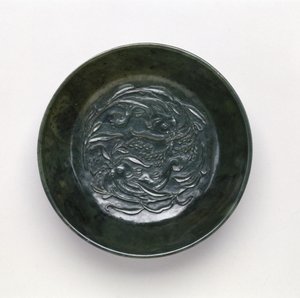 Marriage bowl with two wa wa fish holding millet branches in their mouths