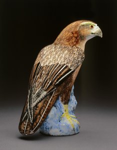 One of a Pair of Famille Rose Hawks