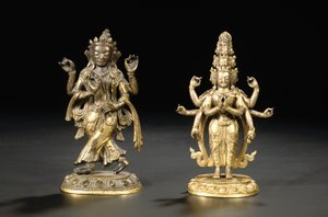 Tibeto Chinese figure of a bodhisattva by Chinese School