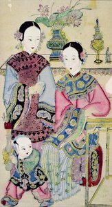 Two women with a child, Yangliuqing