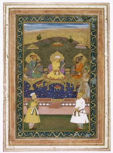 The Emperors Akbar, Jahangir, and Shah Jahan with Their Ministers and Prince Dara Shikoh