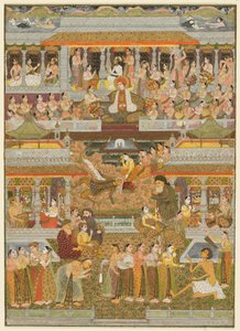 Lovers and Beloveds: A Composite of Scenes from Persian, Urdu, and Sanskrit Literature by Chitarman II