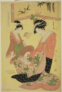Beauties Parodying the Seven Sages - A Selection of Younger Courtesans: Tokiuta of the Chojiya by Chobunsai Eishi