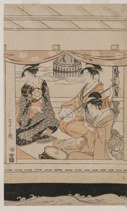 Party on the Pleasure Boat Kawaichimaru by Chobunsai Eishi