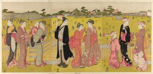 Strolling near Mihashi in Ueno by Chobunsai Eishi
